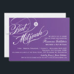 BAT MITZVAH INVITE stylish typography ombre purple<br><div class="desc">Set the tone for this special occasion with a high quality, personalized BAT MITZVAH INVITATION for your daughter! Wow your friends and family with this little number. Setup as a template it is simple enter details of the event - it is just so easy!! TIP :: 1. To resize /...</div>
