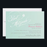 BAT MITZVAH INVITES stylish typography ombre mint<br><div class="desc">Set the tone for this special occasion with a high quality, personalized BAT MITZVAH INVITATION for your daughter! Wow your friends and family with this little number. Setup as a template it is simple enter details of the event - it is just so easy!! TIP :: 1. To resize /...</div>