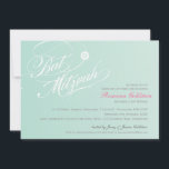 BAT MITZVAH INVITES stylish typography ombre mint<br><div class="desc">Set the tone for this special occasion with a high quality, personalized BAT MITZVAH INVITATION for your daughter! Wow your friends and family with this little number. Setup as a template it is simple enter details of the event - it is just so easy!! TIP :: 1. To resize /...</div>