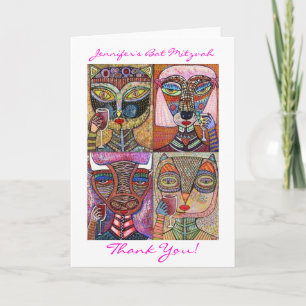 Bat Mitzvah - L'Chaim To Life! Thank You Card