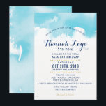 BAT MITZVAH modern aqua blue watercolor HANNAH Invitation<br><div class="desc">by kat massard >>> https://linktr.ee/simplysweetpaperie <<< - - - - - - - - - - - - - - - - - - - - - - - - - - - - Love the design, but would like to see some changes - another colour scheme, product, add a...</div>