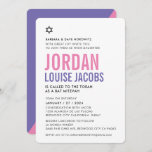 BAT MITZVAH modern basic bold colourful pink purpl Invitation<br><div class="desc">by kat massard >>> kat@simplysweetPAPERIE.com <<< CONTACT ME for custom wording or to add any lines in Hebrew Love the design, but would like to see some changes - another colour scheme, product, add a photo or adapted for a different occasion - no worries simply contact me - I am...</div>
