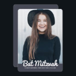 Bat Mitzvah Modern Custom Photo Invitation<br><div class="desc">This design is composed of playful cursive script countered by simple san serif typography. This design is modern and simple. Add photo image.

Available here:
http://www.zazzle.com/store/selectpartysupplies</div>