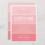 BAT MITZVAH modern ombre gradient cool coral pink Invitation<br><div class="desc">by kat massard >>> kat@simplysweetPAPERIE.com <<< CONTACT ME for custom wording or to add any lines in Hebrew Love the design, but would like to see some changes - another colour scheme, product, add a photo or adapted for a different occasion - no worries simply contact me - I am...</div>