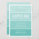 BAT MITZVAH modern ombre gradient jade mint green Invitation<br><div class="desc">by kat massard >>> kat@simplysweetPAPERIE.com <<< CONTACT ME for custom wording or to add any lines in Hebrew Love the design, but would like to see some changes - another colour scheme, product, add a photo or adapted for a different occasion - no worries simply contact me - I am...</div>