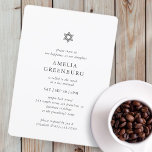 Bat Mitzvah Modern Simple Elegant Minimalist Invitation<br><div class="desc">Design is composed of sans serif typography and playful cursive script typography on a simple background. 

Available here:
http://www.zazzle.com/store/selectpartysupplies</div>