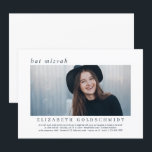 Bat Mitzvah  | Modern Simple Elegant Photo Invitation<br><div class="desc">Composed of simple straight lined frames with classic serif typography. All against a simple backdrop. These elements are simple,  timeless,  and classic.. Add a custom photo (best with horizontal photos)

Available here:
http://www.zazzle.com/store/selectpartysupplies</div>