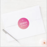 BAT MITZVAH modern star bright pink gradient Classic Round Sticker<br><div class="desc">by kat massard >>> https://linktr.ee/simplysweetpaperie <<<</div>