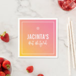 BAT MITZVAH modern star pink yellow gradient Napkin<br><div class="desc">by kat massard >>> WWW.SIMPLYSWEETPAPERIE.COM <<<</div>