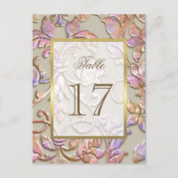 Bat Mitzvah Multi "Embossed" Damask Table Number