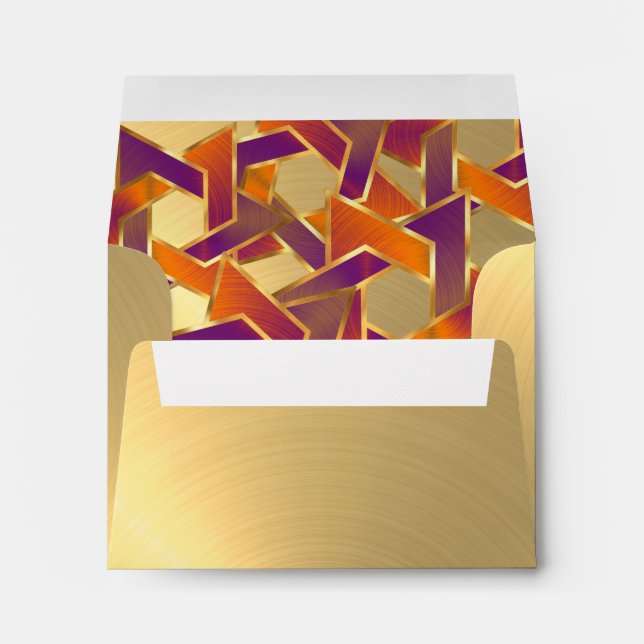 Bat Mitzvah Orange Purple Star of David Any Colour Envelope (Back (Bottom))