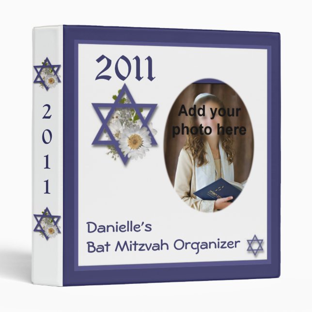 Bat Mitzvah Organizing Binder Scrapbook keepsake (Front/Spine)