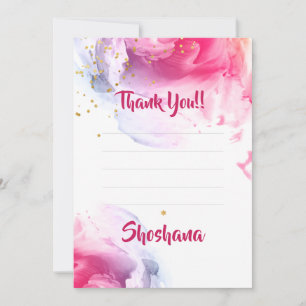 Bat mitzvah Parties scintillant aquarelle Merci bl