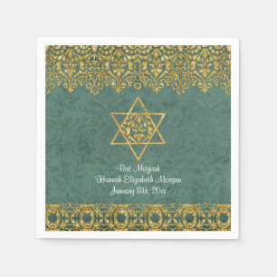 Bat Mitzvah Party Decor Art Deco Gold Elegant Napkin