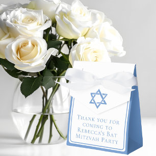Bat Mitzvah Party Light Blue Star of David Favor Box