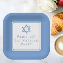 Bat Mitzvah Party Light Blue Star of David