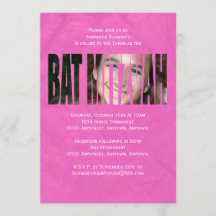 Bat Mitzvah Photo Invitation in Hot Pink