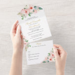 Bat Mitzvah, Pink and Gold Watercolor Flowers All In One Invitation<br><div class="desc">This beautiful invitation features watercolor flowers and glitter accents.  Use the template form to add your text.  The advanced editing menus (to change fonts and colours) can be accessed by selecting the option to "Customize Further".</div>