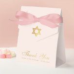 Bat Mitzvah Pink Faux Gold Star of David Thank You Favor Box<br><div class="desc">A pink and gold favour box for a girl's bat mitzvah. On the flap, it has faux gold foil star of David. The message Thank You is written in the lower part, in an elegant faux gold script, the occasion and the date are written in golden caps under it. The...</div>