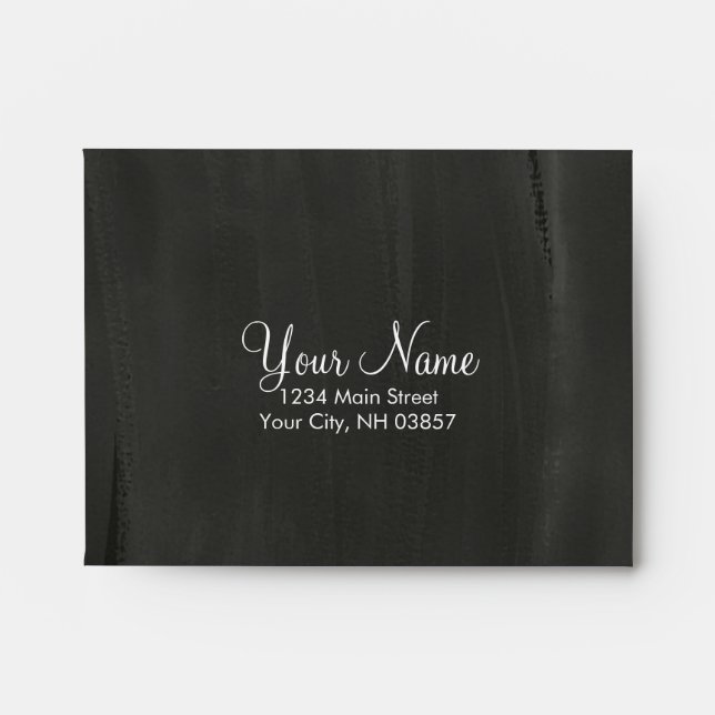 Bat Mitzvah Pink Turquoise Green Stars Chalkboard Envelope (Front)