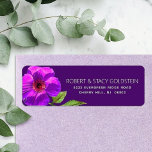 Bat Mitzvah Purple Floral Modern Return Address<br><div class="desc">Be proud, rejoice and showcase this milestone of your favourite Bat Mitzvah with this sophisticated, personalized return address label! A chic, stunning, purple pink floral watercolor and modern san serif type overlay a dark plum purple background. Personalize the custom text with your name and address. Guaranteed to add stylish fun...</div>