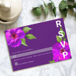 Bat Mitzvah Purple Floral Watercolor Modern Bold RSVP Card<br><div class="desc">Be proud, rejoice and celebrate this milestone of your favourite Bat Mitzvah with this sophisticated, personalized RSVP insert card for your event! A chic, stunning, purple pink floral watercolor with simple, modern san serif type overlays a dark purple plum background. Personalize the custom text with the “reply by” date. Guaranteed...</div>