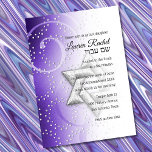 Bat Mitzvah Purple Shimmer Star of David Invitation<br><div class="desc">Bar Mitzvah and Bat Mitzvah invitation sets designed by Umua. Printed and shipped by Zazzle or its partners.</div>