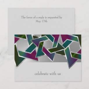 Bat Mitzvah Purple Teal Star of David on Any Colou Invitation