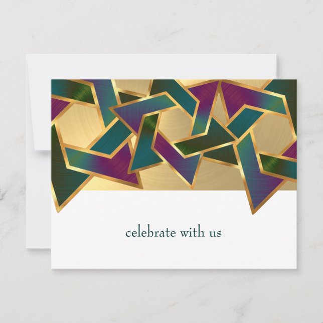 Bat Mitzvah Purple Teal Star of David on Any Colou Invitation (Front)