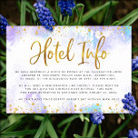Bat Mitzvah purple watercolor gold foil hotel info Enclosure Card<br><div class="desc">Be proud, rejoice and showcase this milestone of your favourite Bat Mitzvah! Include this stunning, modern, personalized insert for additional hotel information to your event, featuring sparkly gold faux foil and glitter dots and typography script against a soft purple watercolor background. Personalize the custom text with all your hotel venue...</div>