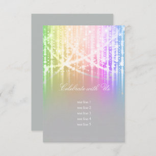Bat Mitzvah Rainbow Sparkly Lights After Party Invitation