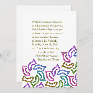 Bat Mitzvah Rainbow Star of David Invitation