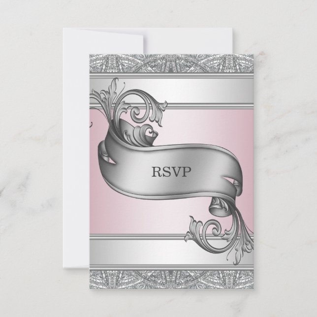 Bat mitzvah rose argenté RSVP (Devant)