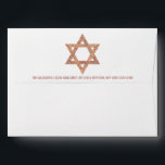 Bat Mitzvah Rose Gold Star Of David Address Envelope<br><div class="desc">Personalize these simple faux rose gold glitter Star Of David envelopes with the optional return address printed on the back flap for your Bat Mitzvah invitations or thank you cards. The inside of each envelope reveals a coordinating all over image of simulated rose gold glitter to add an extra level...</div>