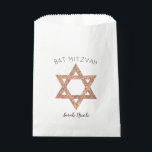 Bat Mitzvah Rose Gold Star Of David Glam Party Favour Bag<br><div class="desc">Personalized Bat Mitzvah favour bags with a simple faux rose gold Star of David symbol will set the tone for your glam party. The simple design includes two sets of text, BAT MITZVAH in a gentle arch above the rose gold Shield of David and room for your daughter's name in...</div>