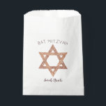 Bat Mitzvah Rose Gold Star Of David Glam Party Favour Bag<br><div class="desc">Personalized Bat Mitzvah favour bags with a simple faux rose gold Star of David symbol will set the tone for your glam party. The simple design includes two sets of text, BAT MITZVAH in a gentle arch above the rose gold Shield of David and room for your daughter's name in...</div>