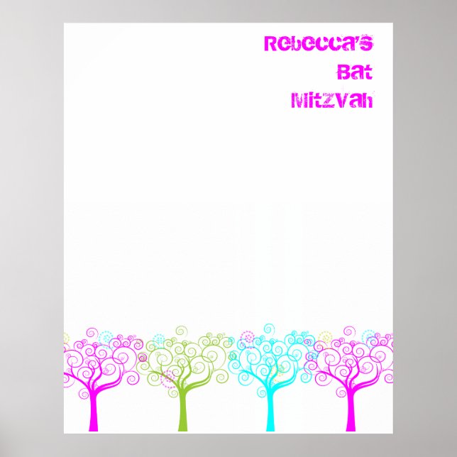 Bat Mitzvah Sign In Board (Front)