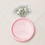 Bat Mitzvah Star Jewish Girl Simple Pink Wax Seal Sticker<br><div class="desc">A simple envelope wax seal for a bat mitzvah invitation,  with a star of David above the name. 
The default colour is pink,  the default name is Sarah.</div>