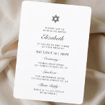 Bat Mitzvah Star of David Minimalist Modern Invitation<br><div class="desc">Composed of elegant serif and cursive script typography. This design is timeless,  modern and elegant.

This is designed by Select Party Supplies,  exclusive for Zazzle.

Available here:
http://www.zazzle.com/store/selectpartysupplies</div>