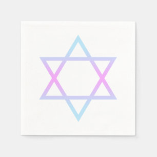 Bat Mitzvah Star of David Modern Pink Blue Purple Napkin