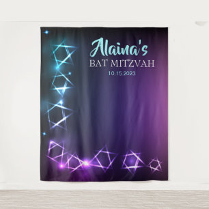Bat Mitzvah Stars Photo Booth Party Backdrop Tapestry