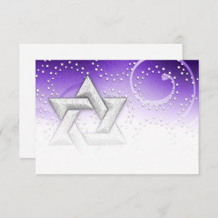 Bat mitzvah violet étoile Shimmer de David carte R