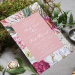Bat Mitzvah Watercolor Floral Invitation<br><div class="desc">Bat Mitzvah Watercolor Floral Invitations features a stylish watercolor flower background with eucalyptus,  palm fronds,  roses,  peonies and ferns in muted tones of plum,  burgundy,  green,  peach and pink. Personalized by editing the text in the text boxes provided. Designed by ©Evco Studio www.zazzle.com/store/evcostudio</div>