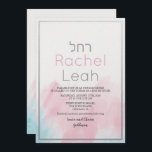 Bat Mitzvah Watercolor Invitation<br><div class="desc">Watercolor Pastel Bat Mitzvah Invitation</div>