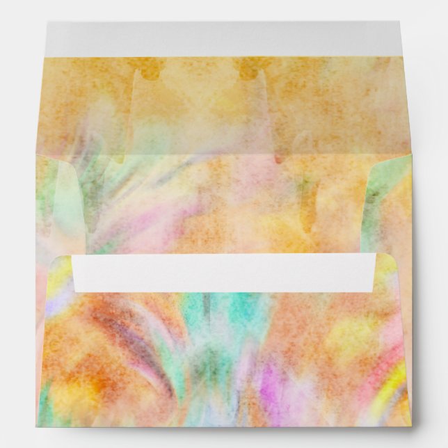 Bat Mitzvah Yellow Tie Dye Design Envelope (Back (Bottom))