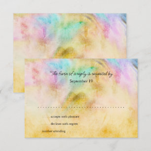 Bat Mitzvah Yellow Tie Dye Design RSVP Card