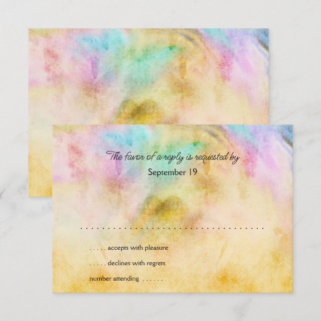 Bat Mitzvah Yellow Tie Dye Design RSVP Card (Front/Back)
