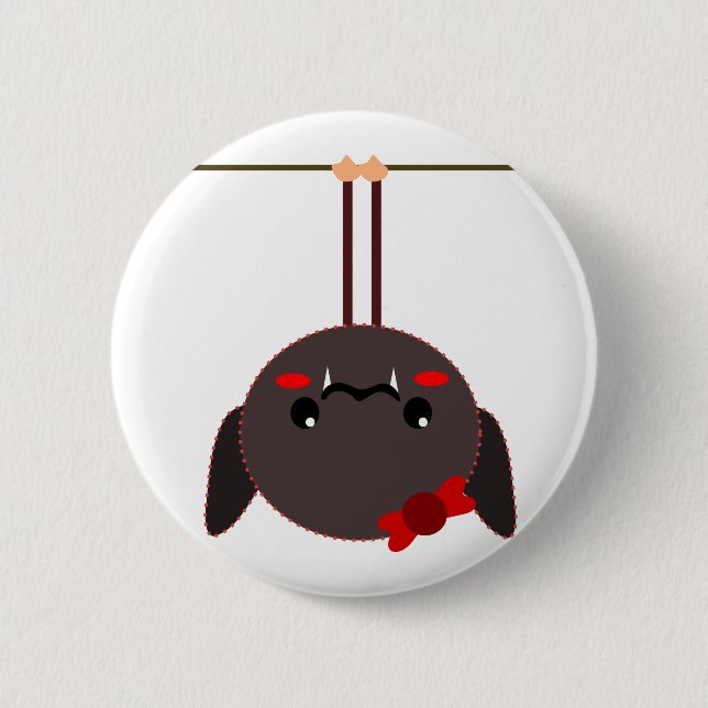 bat on a wire vampire 2 inch round button (Front)