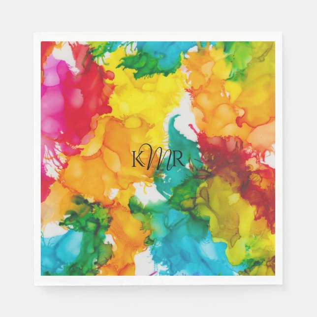 Bat or Bar Mitzvah A Splash of Colour Napkins (Front)