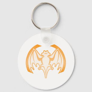 Bat Orange Inv The MUSEUM Zazzle Gifts Keychain